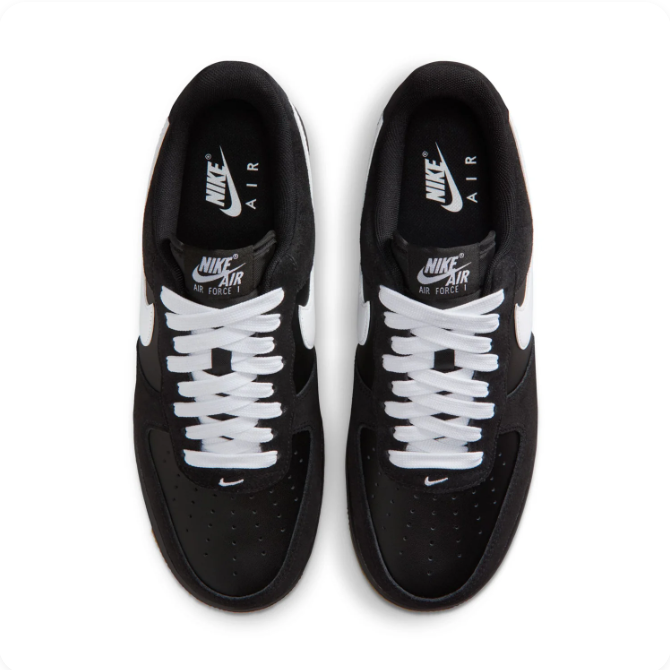 Nike Black & White Low-Top Sneakers with Gum-Colored Sole