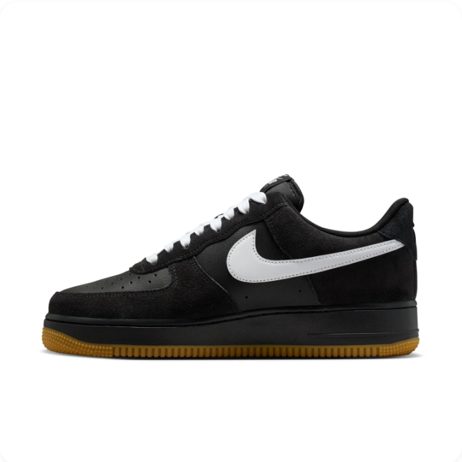 Nike Black & White Low-Top Sneakers with Gum-Colored Sole