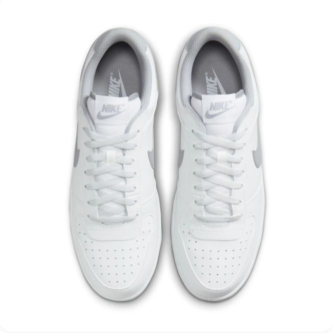 Nike White & Grey Low-Top Sneakers with Oversized Heel Branding