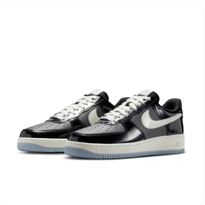 Nike Black & Grey Low-Top Sneakers with Icy Blue Outsole