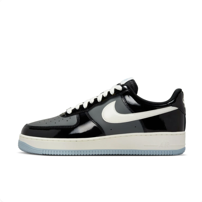 Nike Black & Grey Low-Top Sneakers with Icy Blue Outsole