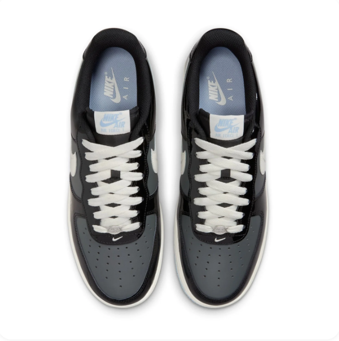 Nike Black & Grey Low-Top Sneakers with Icy Blue Outsole