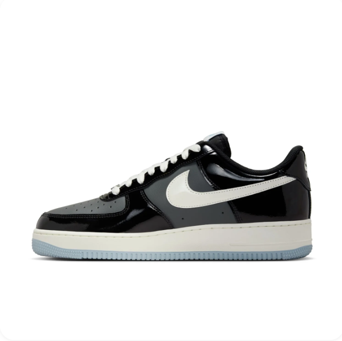 Nike Black & Grey Low-Top Sneakers with Icy Blue Outsole