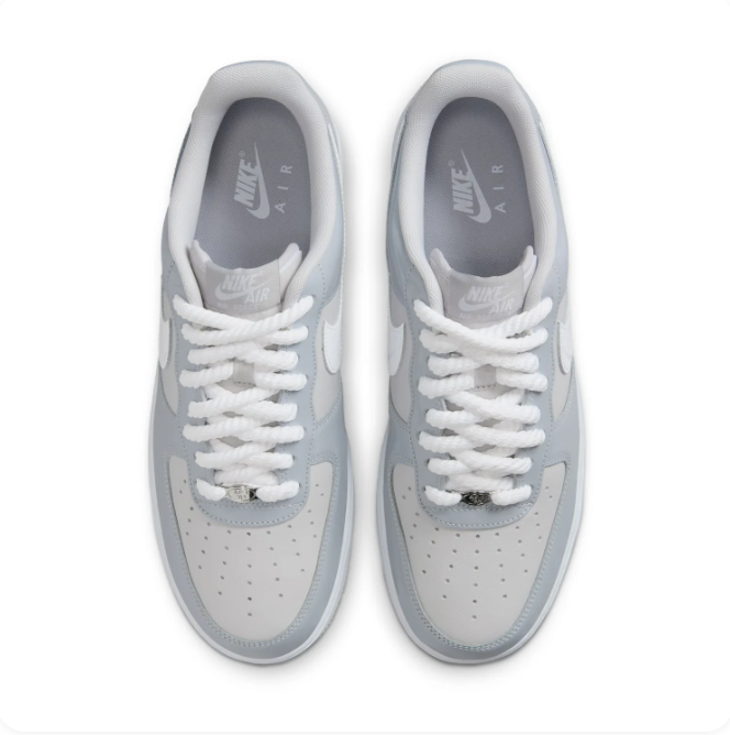 Nike Air Force 1 Light Grey & White Low-Top Sneakers