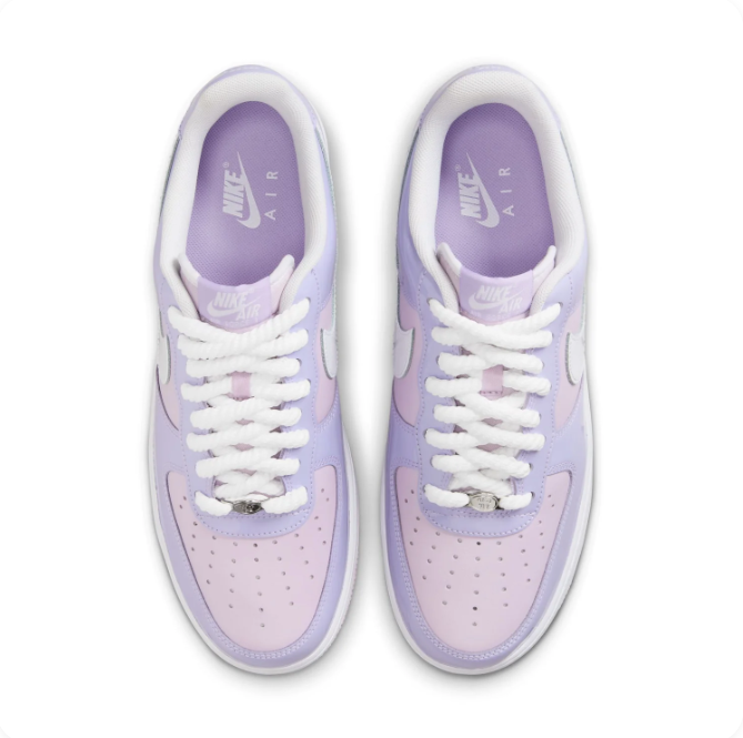 Nike Lavender & Pink Low-Top Sneakers with White Swoosh