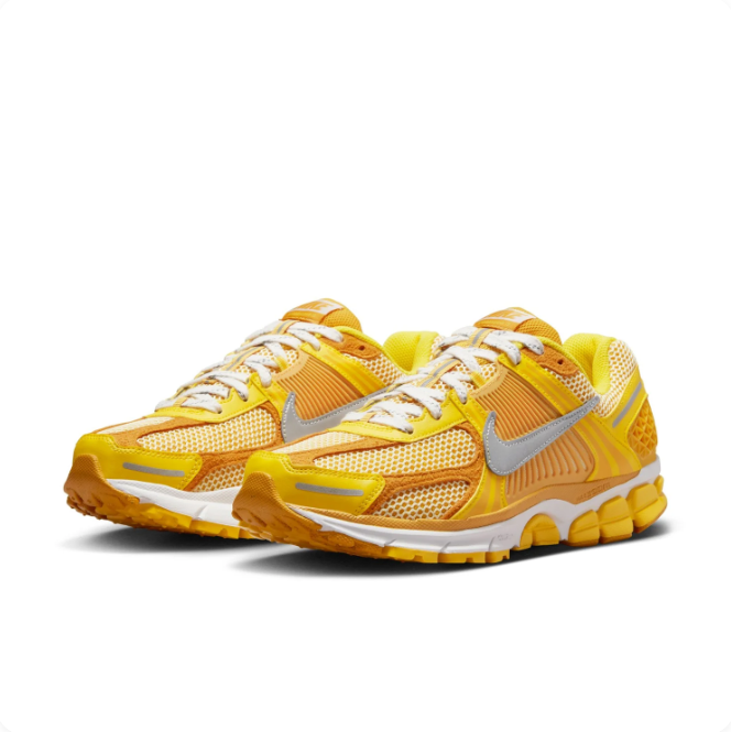 Nike Yellow & Gold Mesh Sneakers with Silver Swoosh