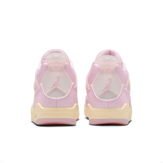 Air Jordan 4 Pastel Pink & Cream Sneakers with Visible Air Heel