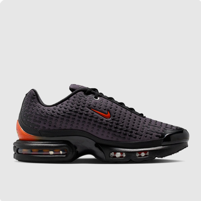 Nike Charcoal Textured Sneakers with Orange Accents & Visible Air
