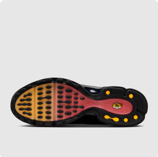 Nike Charcoal Textured Sneakers with Orange Accents & Visible Air