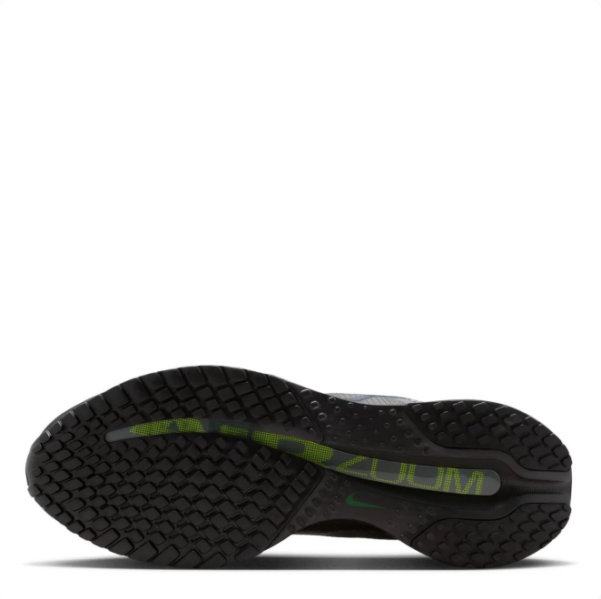 Nike Grey & Black Low-Top Sneakers with Lime Accents and Sculpted Sole