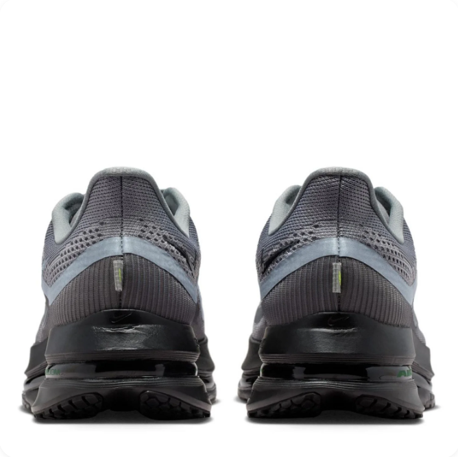 Nike Grey & Black Low-Top Sneakers with Lime Accents and Sculpted Sole