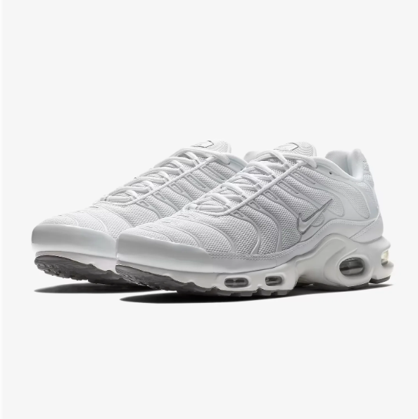 Nike Air Max Plus White & Silver Low-Top Sneakers