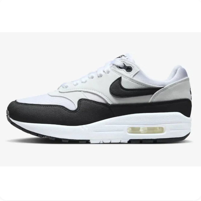 Nike White & Black Low-Top Sneakers with Visible Air Heel