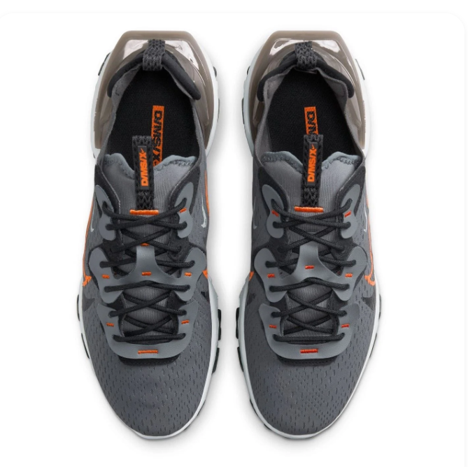 Nike Grey Low-Top Sneakers with Orange-Outlined Swoosh