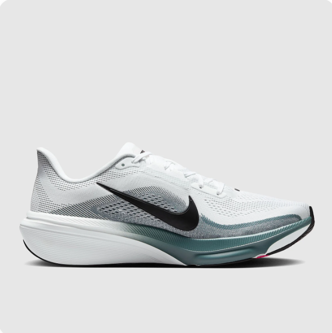 Nike White & Grey Running Sneakers with Teal Accents