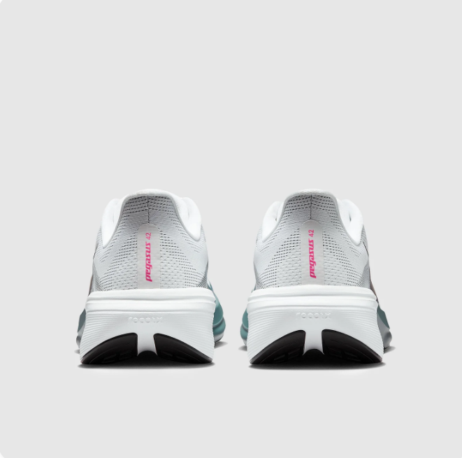 Nike White & Grey Running Sneakers with Teal Accents