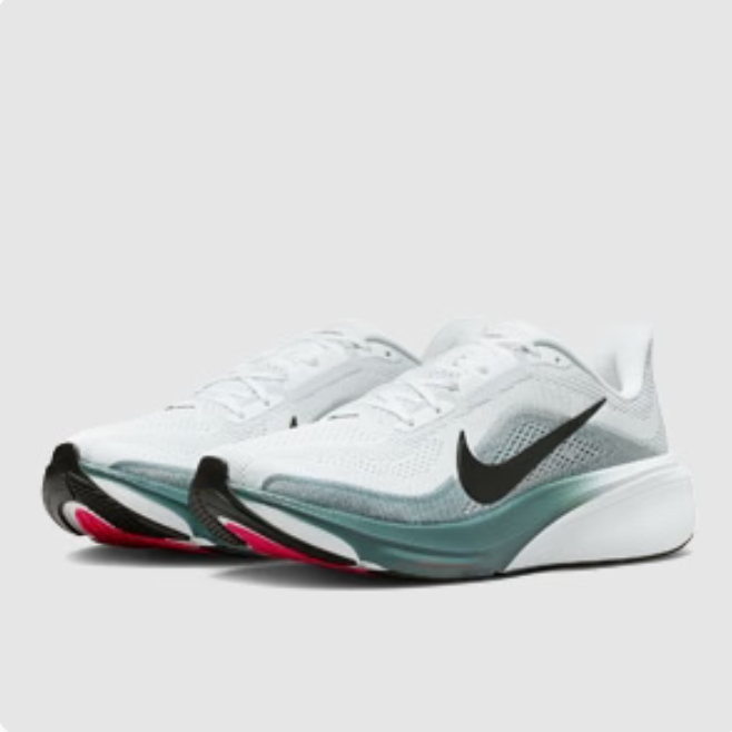 Nike White & Grey Running Sneakers with Teal Accents