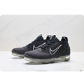 Nike Air VaporMax Black & Grey Knit Sneakers with Outlined Swoosh