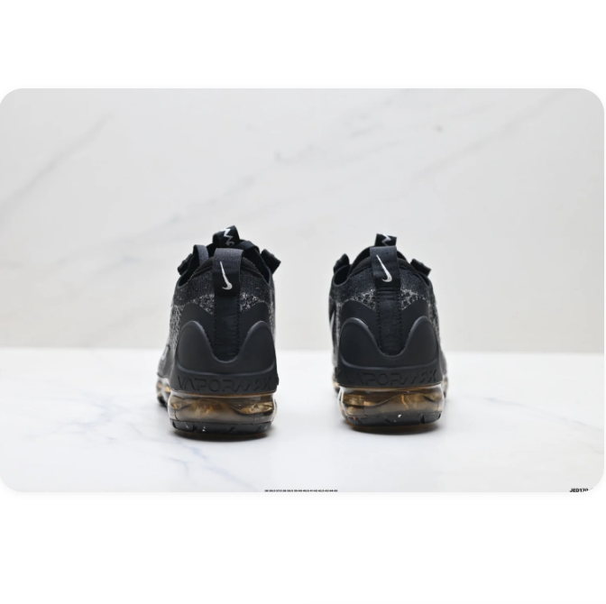 Nike Air VaporMax Black & Grey Knit Sneakers with Outlined Swoosh