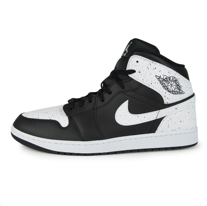 Air Jordan Black & White Speckled Mid-Top Sneakers