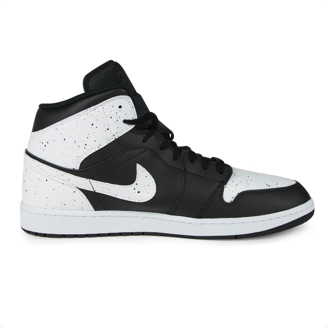 Air Jordan Black & White Speckled Mid-Top Sneakers
