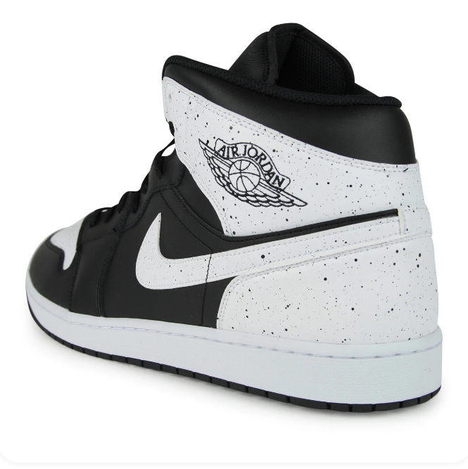 Air Jordan Black & White Speckled Mid-Top Sneakers