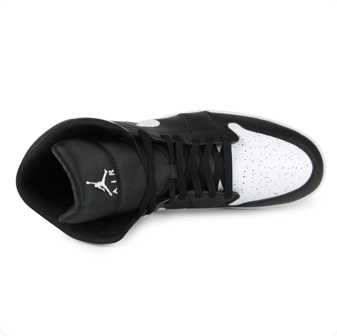 Air Jordan Black & White Speckled Mid-Top Sneakers