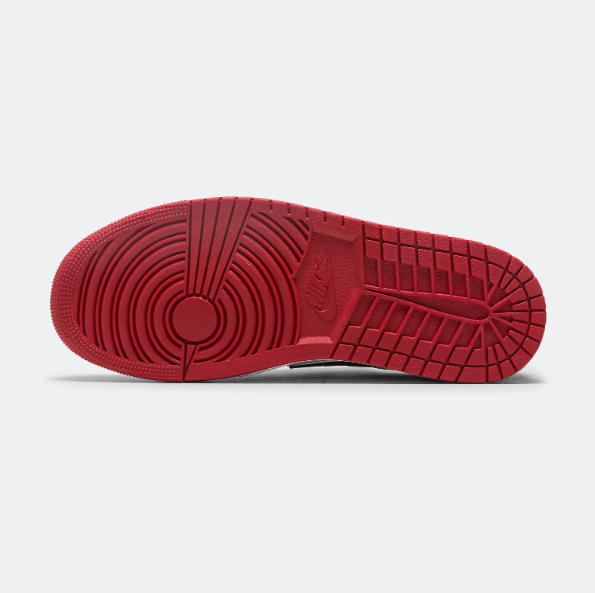 Air Jordan Red & White Patterned Low-Top Sneakers with Gold Accents