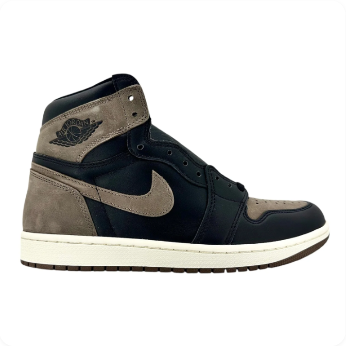 Air Jordan Black & Taupe High-Top Sneakers with Cream Midsole