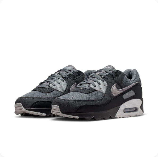 Nike Air Black & Grey Low-Top Sneakers with Visible Heel Air Unit