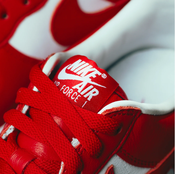 Nike Air Force 1 Red & White Low-Top Sneakers