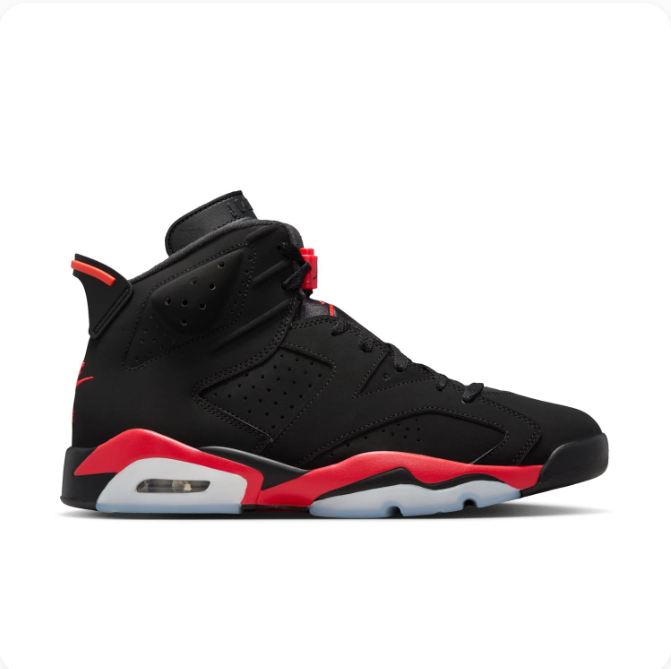 Air Jordan Black & Red High-Top Sneakers with Visible Heel Air Window