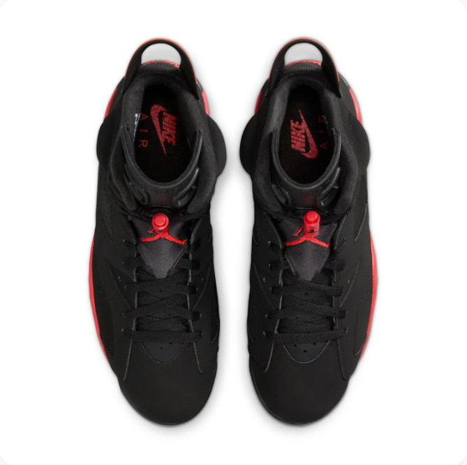 Air Jordan Black & Red High-Top Sneakers with Visible Heel Air Window
