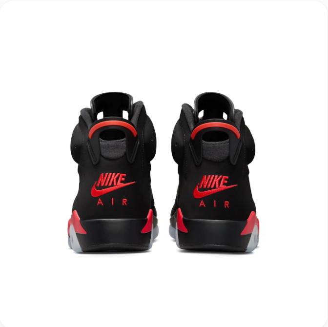 Air Jordan Black & Red High-Top Sneakers with Visible Heel Air Window