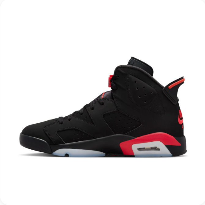 Air Jordan Black & Red High-Top Sneakers with Visible Heel Air Window