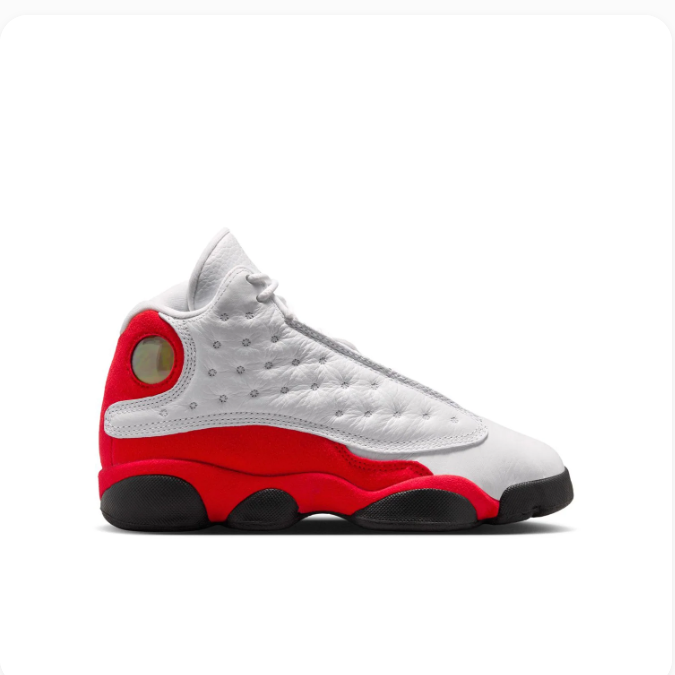 Air Jordan White & Red High-Top Sneakers with Dimpled Panels