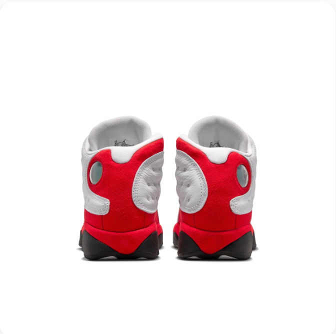 Air Jordan White & Red High-Top Sneakers with Dimpled Panels