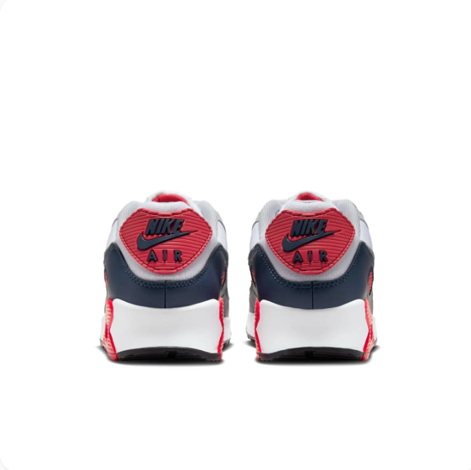 Nike Air White, Grey & Navy Low-Top Sneakers with Red Accents