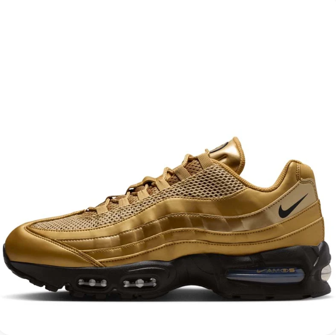Nike Air Max Gold & Black Low-Top Sneakers with Layered Panels