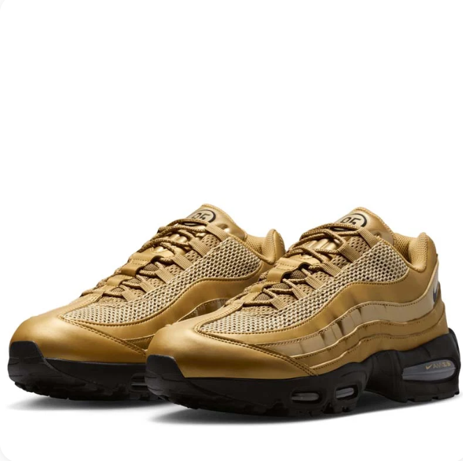 Nike Air Max Gold & Black Low-Top Sneakers with Layered Panels
