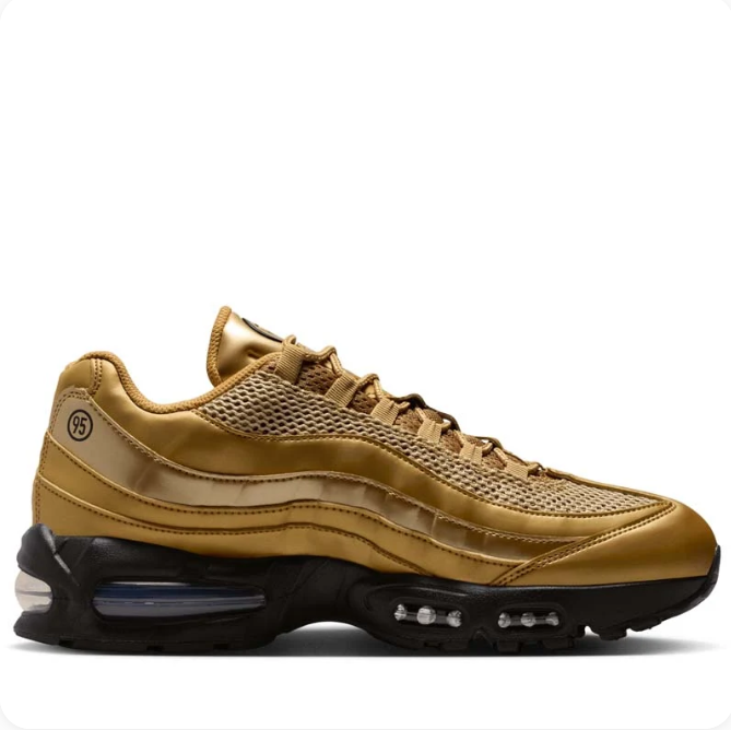 Nike Air Max Gold & Black Low-Top Sneakers with Layered Panels