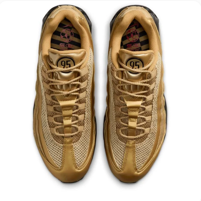 Nike Air Max Gold & Black Low-Top Sneakers with Layered Panels
