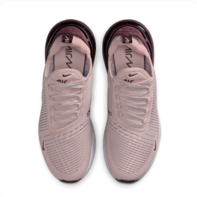 Nike Air Max 270 Blush Pink & Burgundy Low-Top Sneakers