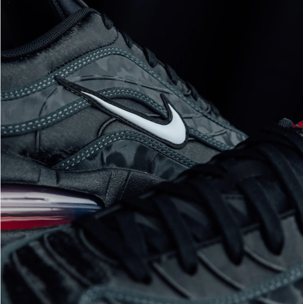 Nike Air Max Black & Grey Camo Low-Top Sneakers with Red Accents