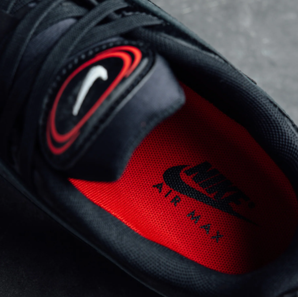 Nike Air Max Black & Grey Camo Low-Top Sneakers with Red Accents