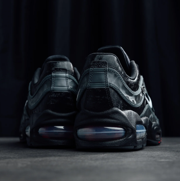 Nike Air Max Black & Grey Camo Low-Top Sneakers with Red Accents