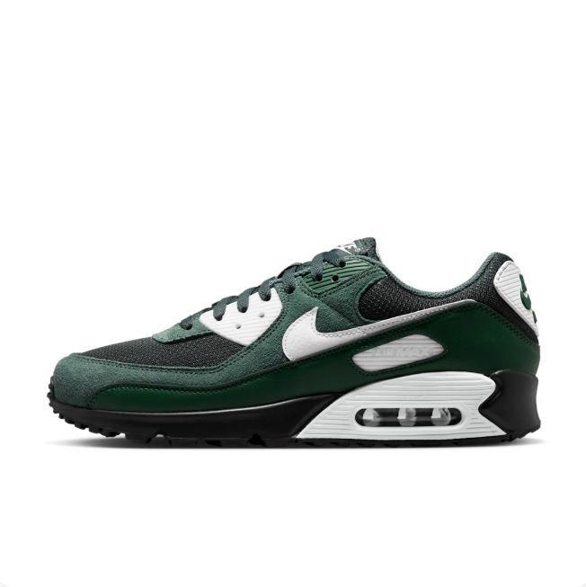 Nike Air Dark Green & Black Low-Top Sneakers with White Accents