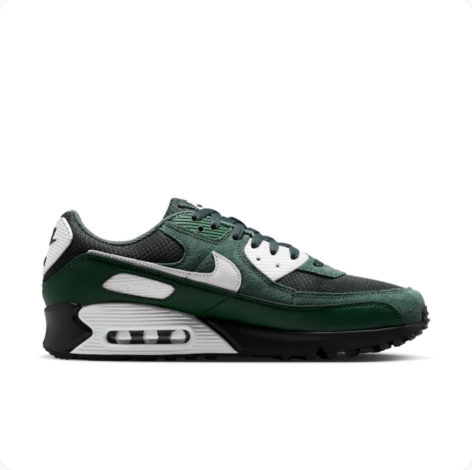 Nike Air Dark Green & Black Low-Top Sneakers with White Accents