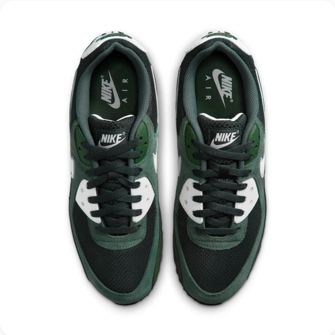 Nike Air Dark Green & Black Low-Top Sneakers with White Accents
