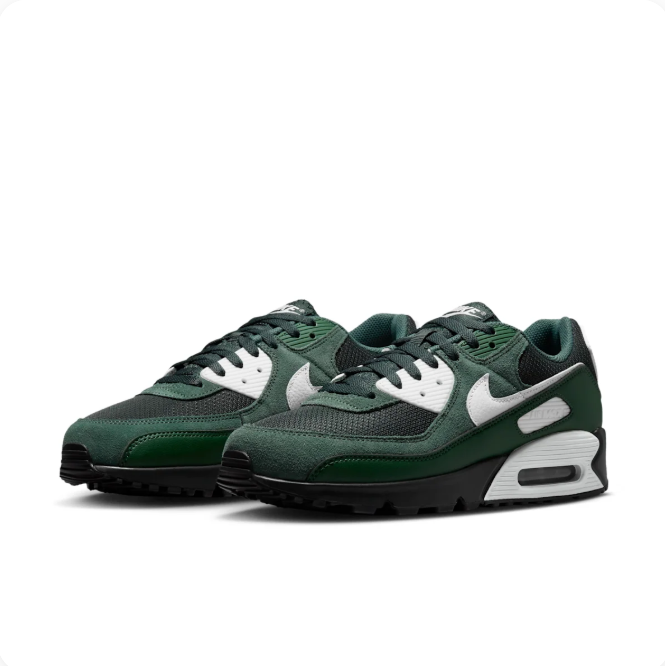 Nike Air Dark Green & Black Low-Top Sneakers with White Accents